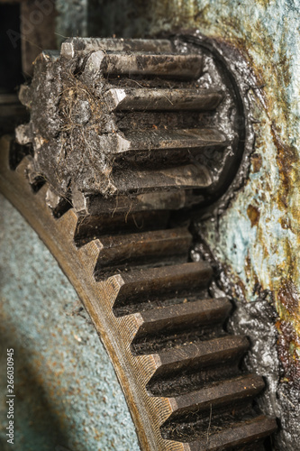 Gearing on a histiric machinery. photo