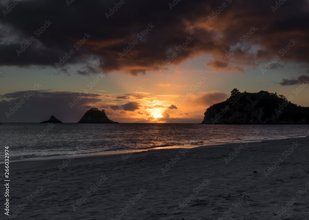 Sunrise at Hahei Beach in New Zealand 