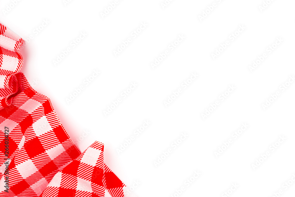 red table cloth on white background red table cloth on white background