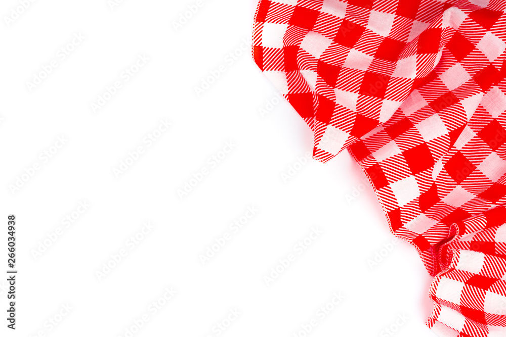 Obraz premium red table cloth on white background