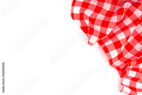 red table cloth on white background