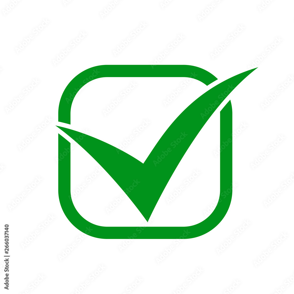 Approval check icon isolated, quality sign – vector for stock - obrazy, fototapety, plakaty 