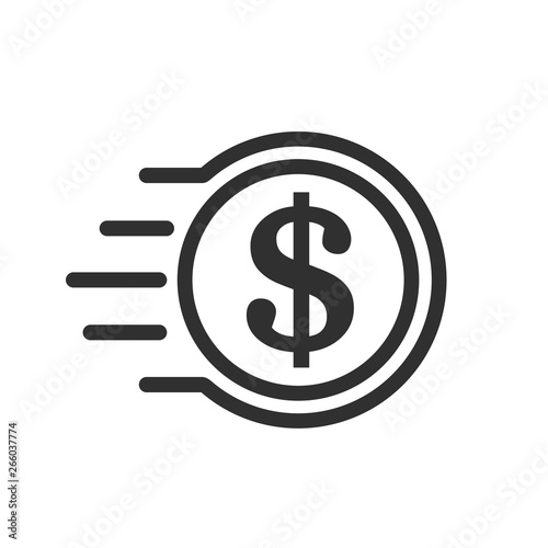 Fast coin dollar icon – stock vector