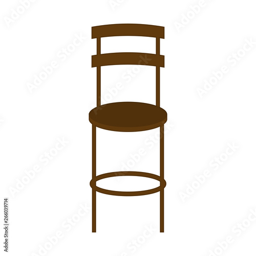 Isolated wooden bar and restaurant chair - Vector