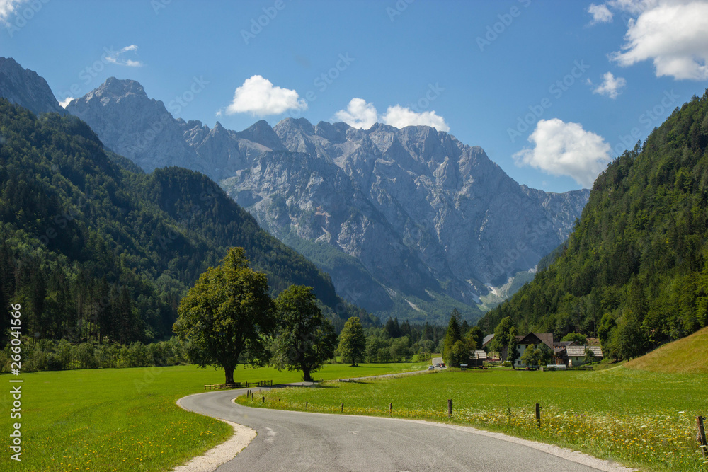 Summer View of The Logar Valley in Kamnik Mountains, Slovenia