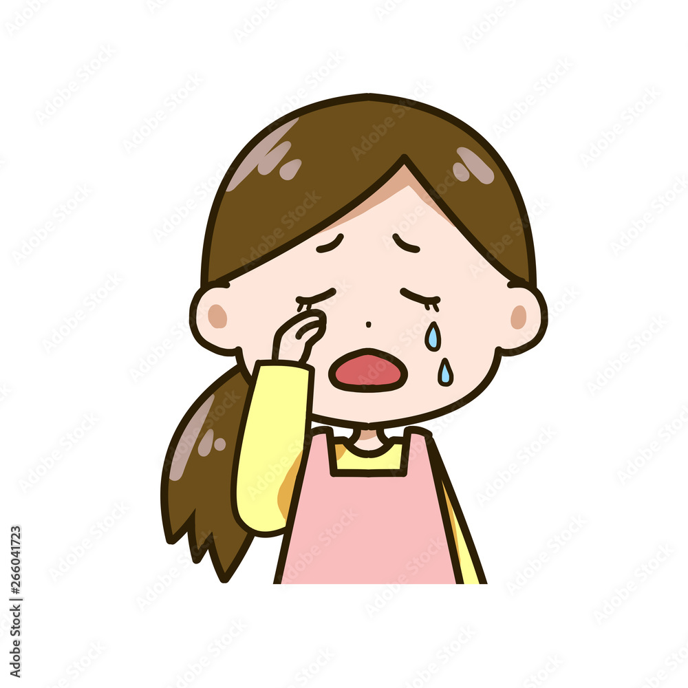 泣く女性 バストアップイラスト Stock Illustration Adobe Stock