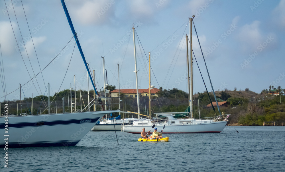 Boating around Spanish Water - Views arund the small caribbean Island of Curacao Boating around Spanish Water - Views arund the small caribbean Island of Curacao