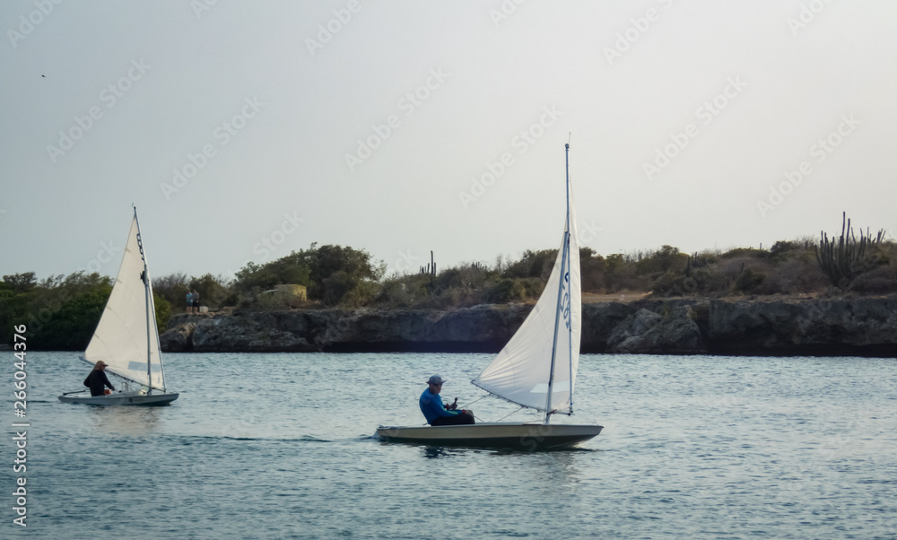 Obraz premium Boating around Spanish Water - Views arund the small caribbean Island of Curacao