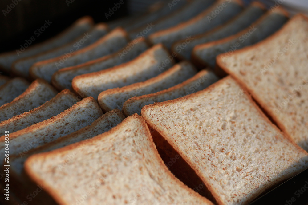 Closeup sliced whole wheat bread