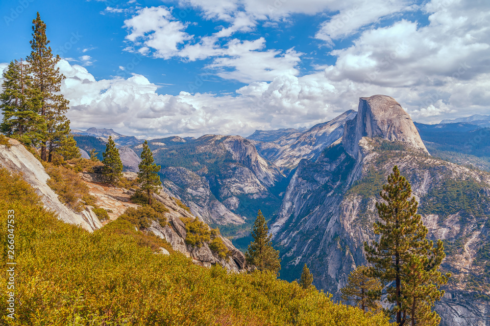 View of Half Dome from Washburn Point overlook.Yosemite National Park.California.USA