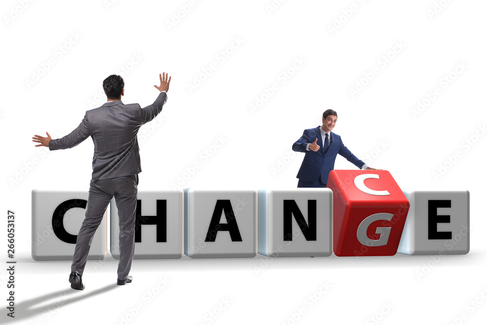 Businessman in change and chance concept Businessman in change and chance concept