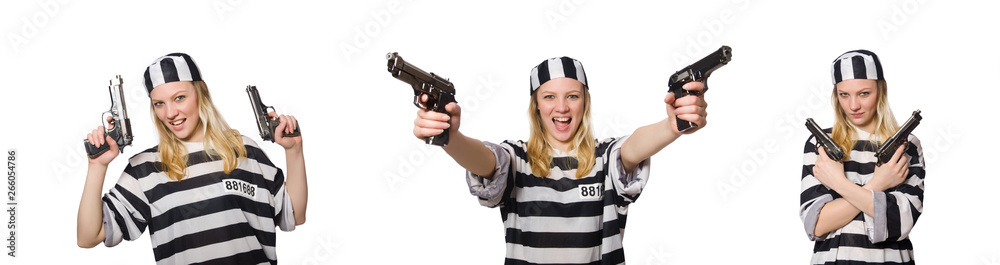 Prisoner isolated on the white background Prisoner isolated on the white background
