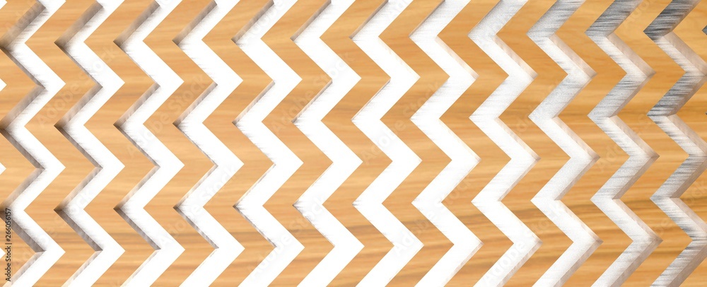 Patrón geométrico tridimensional de madera, plástico y aluminio - mosaico Patrón geométrico tridimensional de madera, plástico y aluminio - mosaico