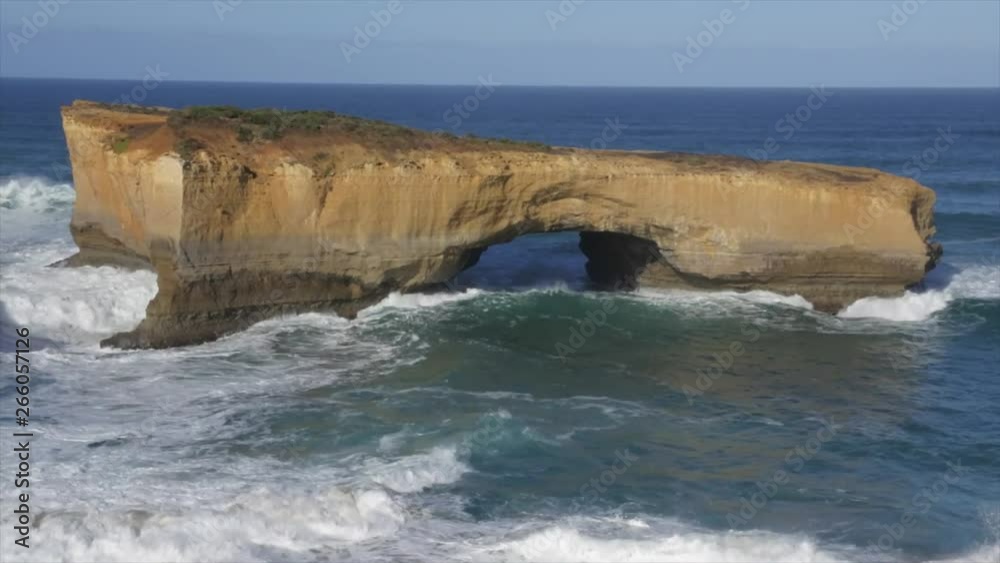 Aerial landscape view of London Bridge Port at Campbell National Park Victoria Australia Aerial landscape view of London Bridge Port at Campbell National Park Victoria Australia