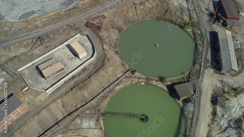 Aerial view of a huge steel mill complex close to city Bor, Serbia