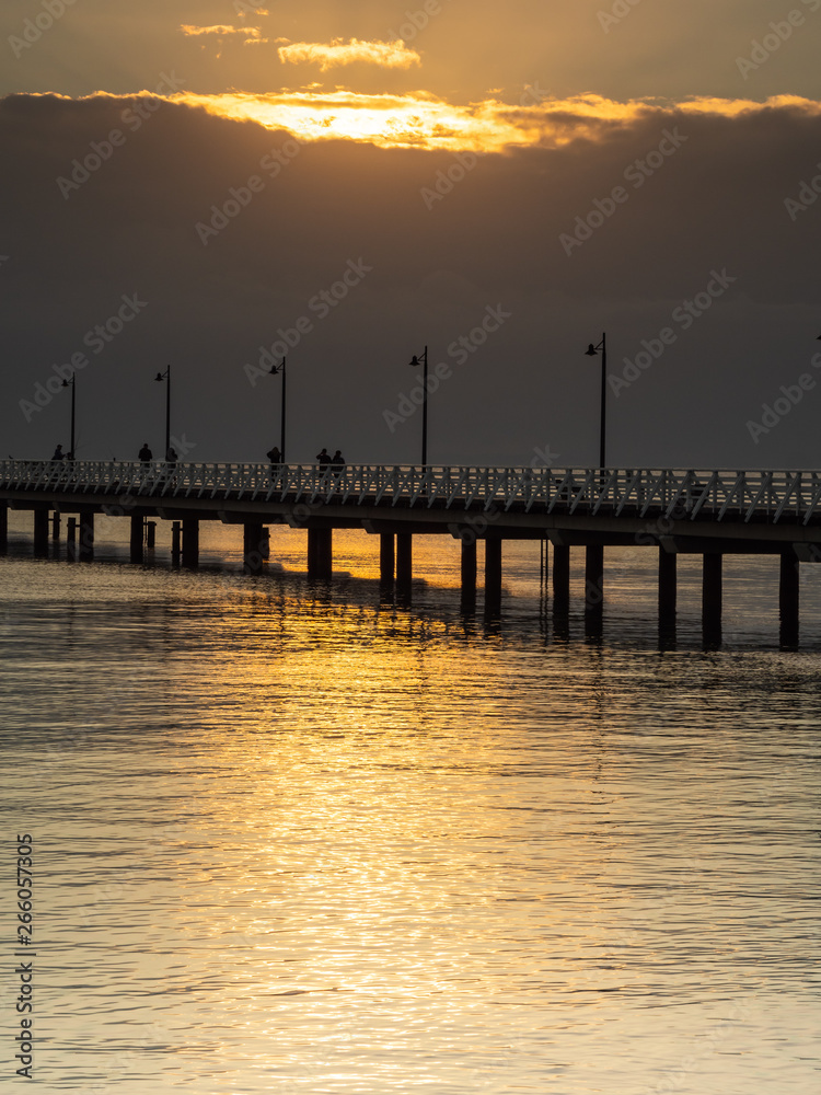 Pier Morning Seaside Sunrise