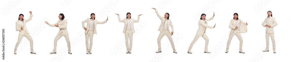 Man in funny concept isolated on white