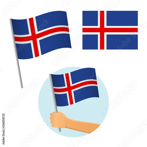 Iceland flag in hand