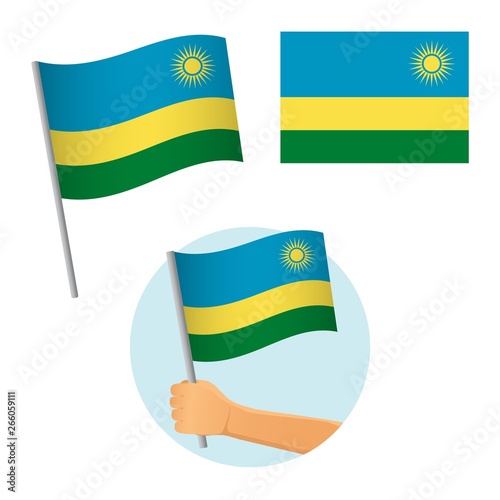 Rwanda flag in hand