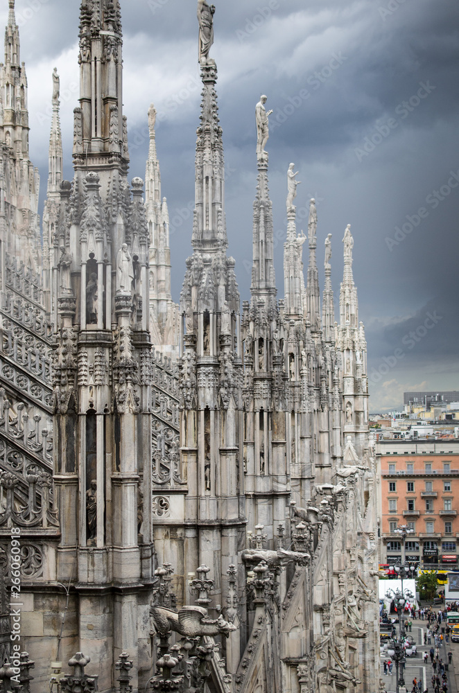 Milano cathedral facade and details