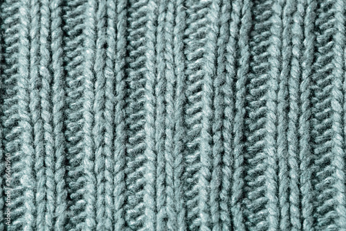緑系のリブ編みニットのテクスチャ　パターン © minianne