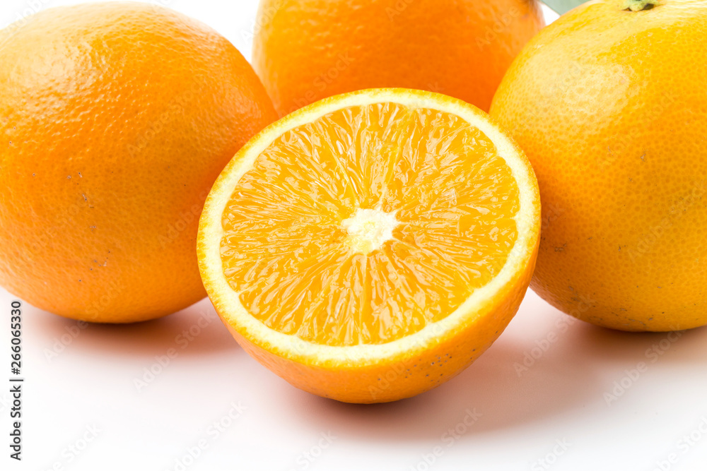 Fresh and delicious oranges and orange juice Fresh and delicious oranges and orange juice