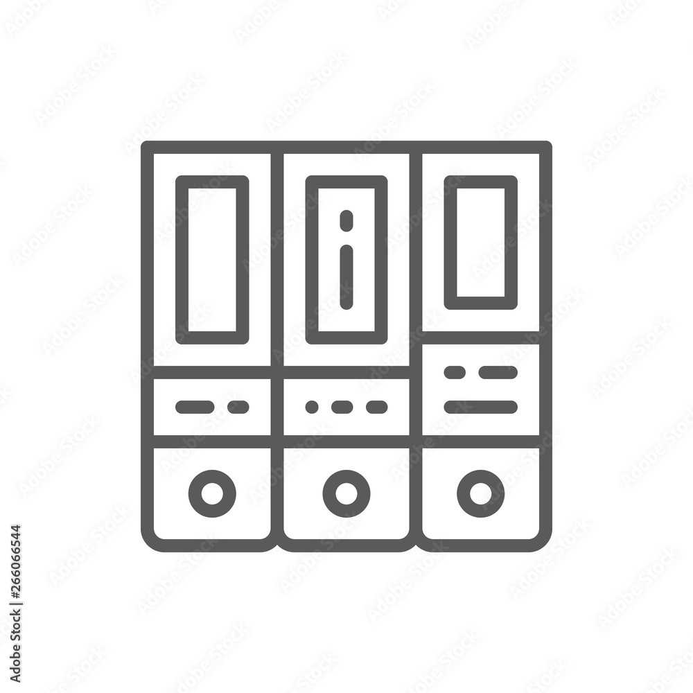 Office folder, arch files line icon. Office folder, arch files line icon.