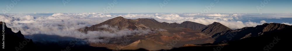 Fototapeta premium Summit Crater Panorama Maui Haleakala Volcano National Park Wide