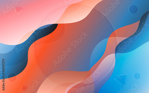 Fototapeta Naklejka Na Ścianę i Meble -  Colorful Wave and circle polka dot abstract background vector