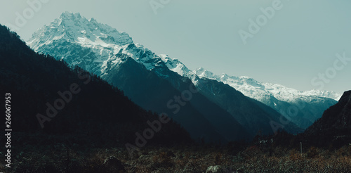 View of alps in Yumthang valley, North Sikkim India