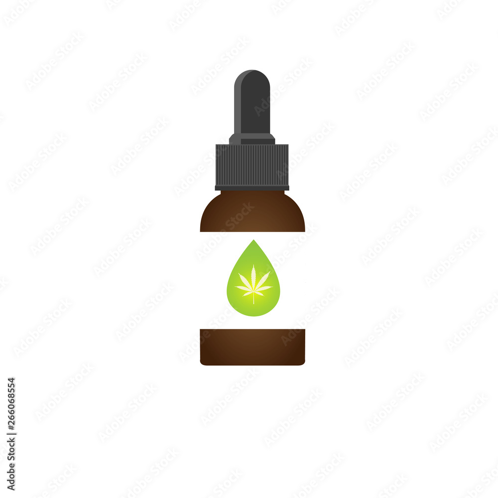 Realistic brown glass cannabis oil extracts in jars. Medical Marijuana logo on the label. Realistic brown glass cannabis oil extracts in jars. Medical Marijuana logo on the label.