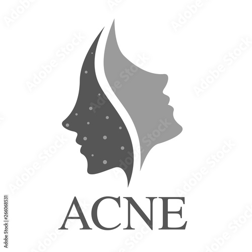 acne in human face icon vector