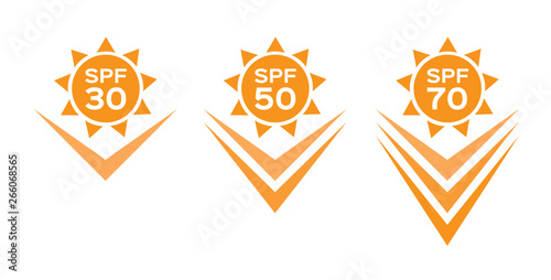UV LOGO , uva uvb and spf with orange color
