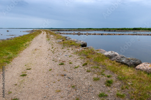 Big Solovetsky dam connecting the island  the Big Solovetsky island with large Muksalma. Length 1200 meters  base width 7 meters