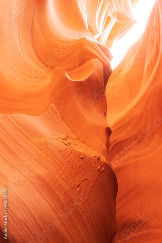 Antelope Canyon on Navajo land east of Page, Arizona. It is a slot canyon in the American Southwest. Lower Antelope has narrow slots and carved shoots.