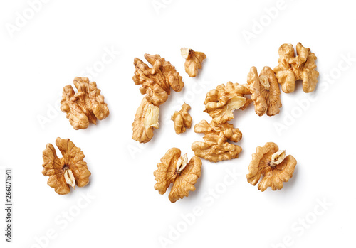 Peeled walnut isolated on white background photo