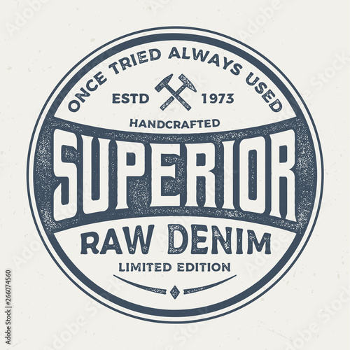 Superior Raw Denim - Aged Tee Design For Printing