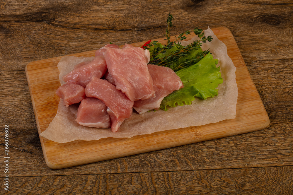 Raw pork meat for roast