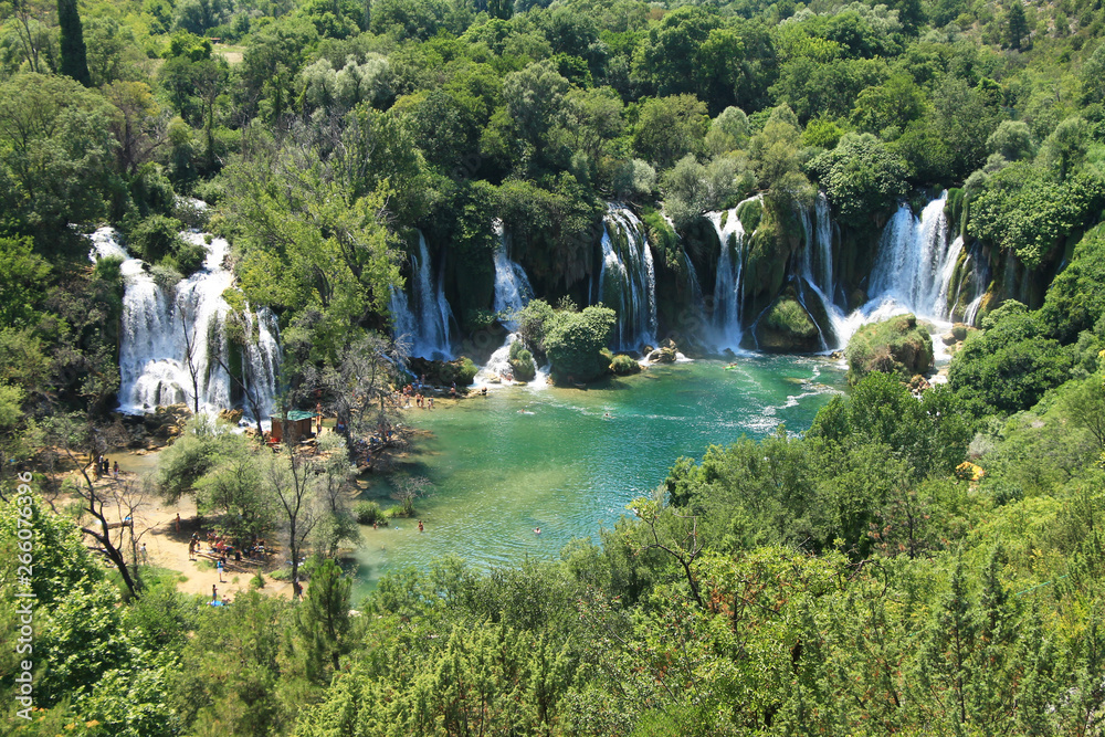 Obraz premium Kravice waterfalls and Trebizat river in Bosnia and Herzegovina