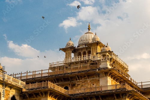 Albert hall in jaipur india on a cloudy evening  photo