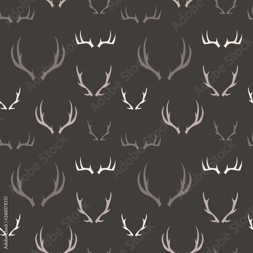 A seamless pattern of illustrated deer antlers