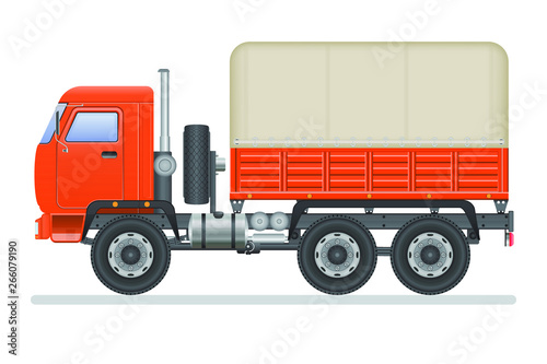 Truck vector illustration isolated on white background. Transportation vehicle. 
