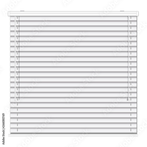 Metal horizontal jalousie icon. Realistic illustration of metal horizontal jalousie vector icon for web design isolated on white background