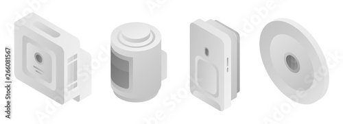 Motion sensor icons set. Isometric set of motion sensor vector icons for web design isolated on white background photo