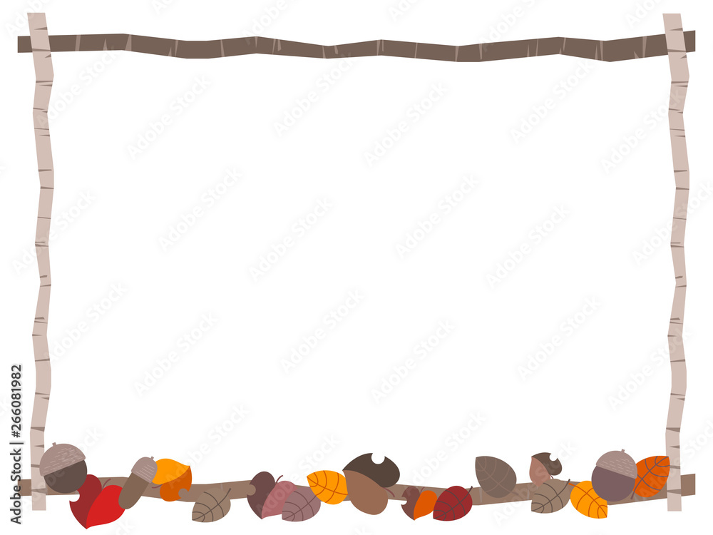 秋の木の葉のイラストフレーム Stock Vector Adobe Stock