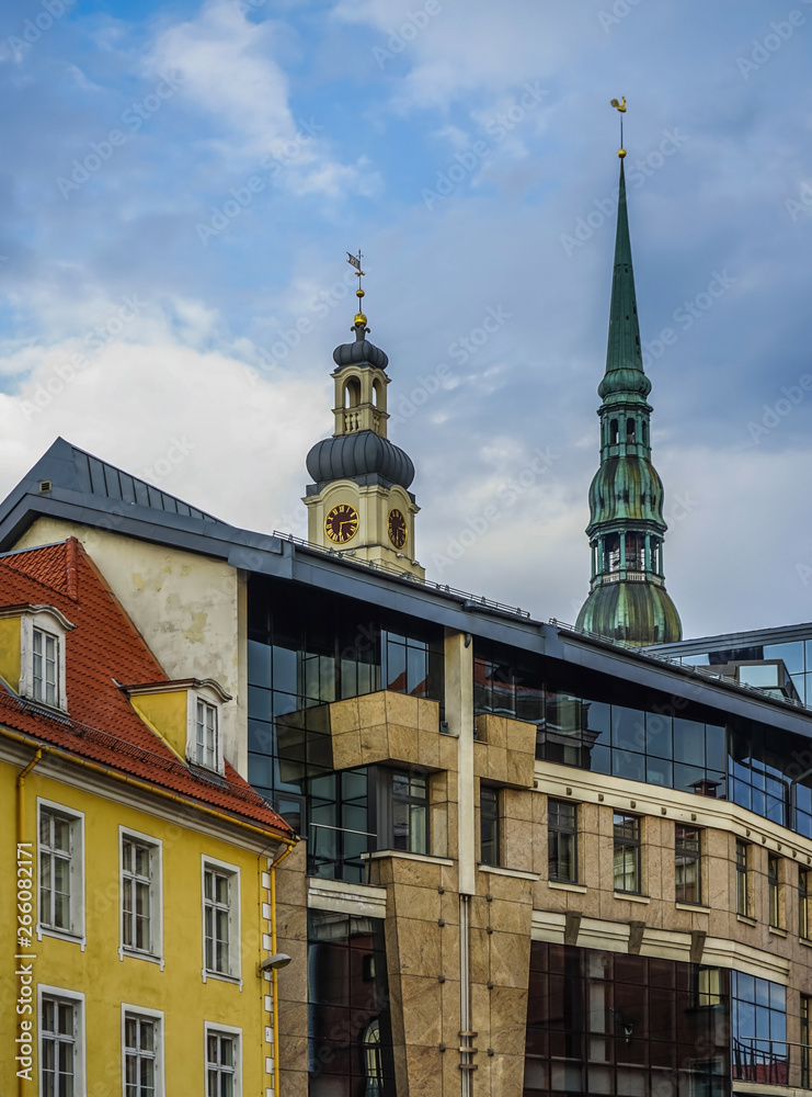 roofs of buildings in the old city of riga