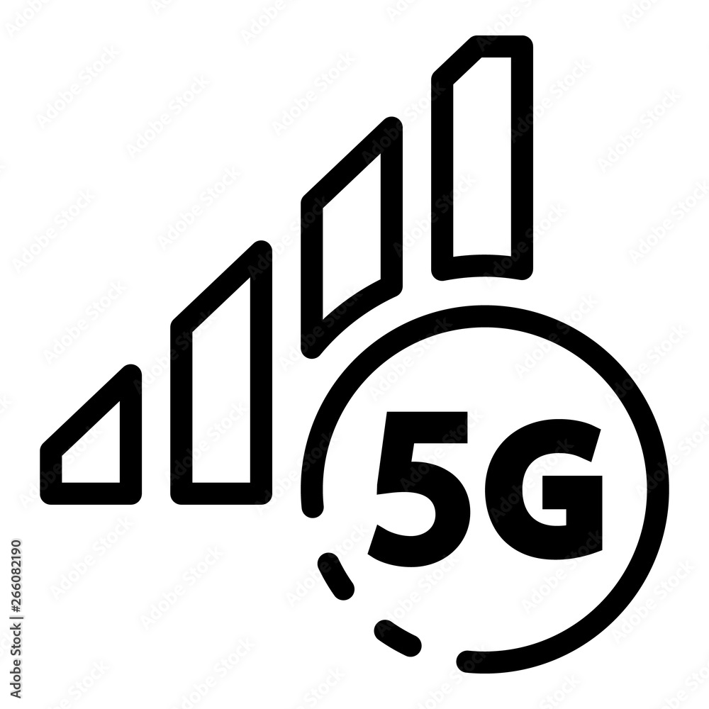 5G network sign icon. Outline 5G network sign vector icon for web design isolated on white background 5G network sign icon. Outline 5G network sign vector icon for web design isolated on white background
