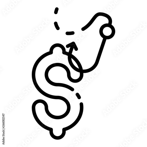 Phishing robbery icon. Outline phishing robbery vector icon for web design isolated on white background