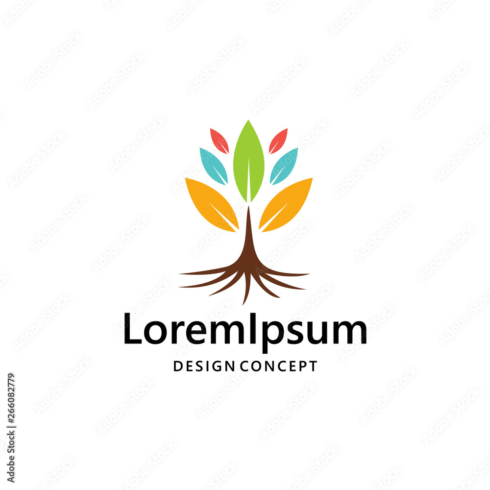 Fototapeta premium Plant design simple and colorful logotype