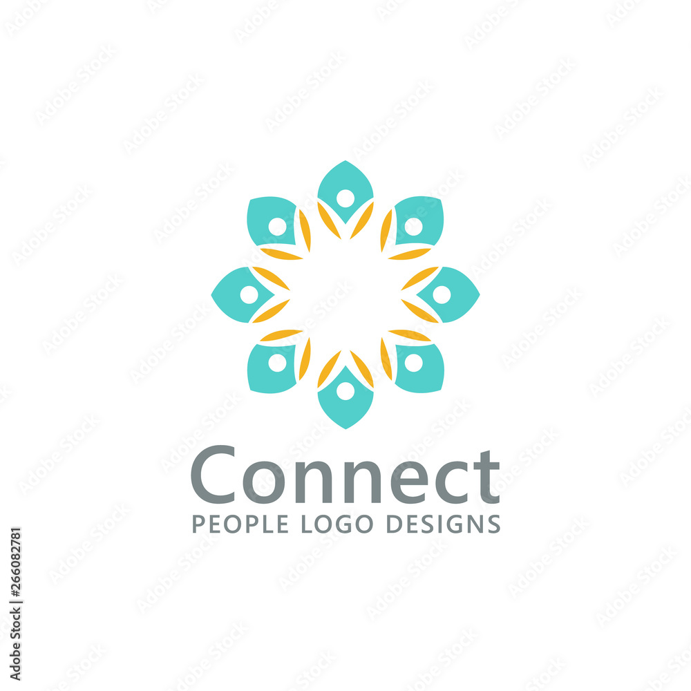 People community logo with leaf shape for your business